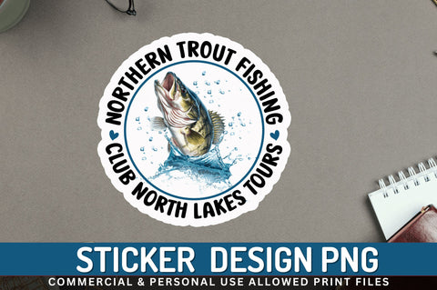 Northern trout Sticker Design Sublimation Regulrcrative 