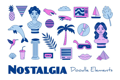 Nostalgia Doodle Elements Sublimation Rin Green 