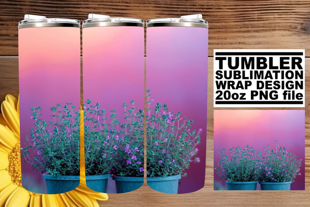 Nostalgic Flower Harmony: Sublimation 20oz Tumbler Wrap Sublimation afrosvg 