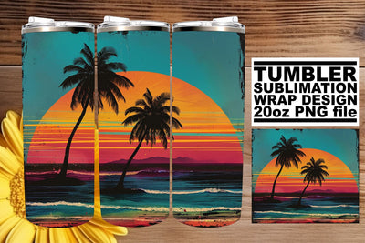 Nostalgic Flower Harmony: Sublimation 20oz Tumbler Wrap Sublimation afrosvg 