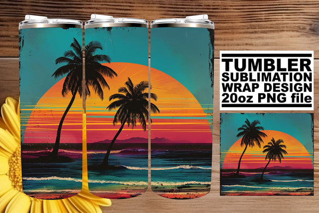 Nostalgic Flower Harmony: Sublimation 20oz Tumbler Wrap Sublimation afrosvg 