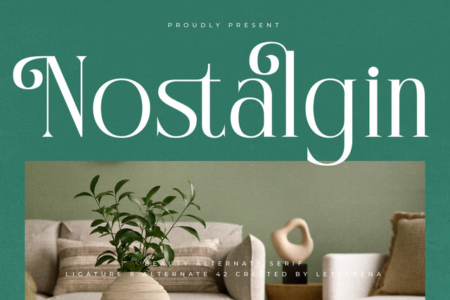 Nostalgin - Beauty Alternate Serif Font Letterena Studios 