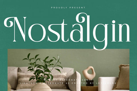 Nostalgin - Beauty Alternate Serif Font Letterena Studios 