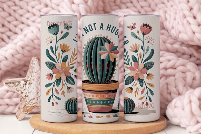 Not a Hugger Cactus 20oz Tumbler Wrap Sublimation DesignSVG 