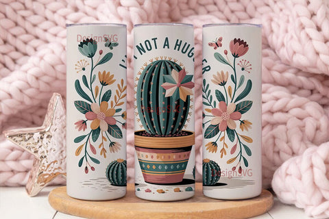 Not a Hugger Cactus 20oz Tumbler Wrap Sublimation DesignSVG 