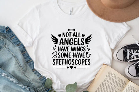 not all angels have wines some have stethoscopes SVG Angelina750 