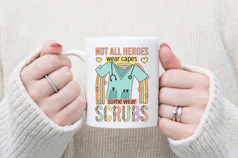 Not All Heroes Wear Caps - Nurse PNG Sublimation Sublimation CraftLabSVG 