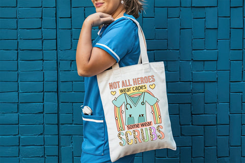 Not All Heroes Wear Caps - Nurse PNG Sublimation Sublimation CraftLabSVG 