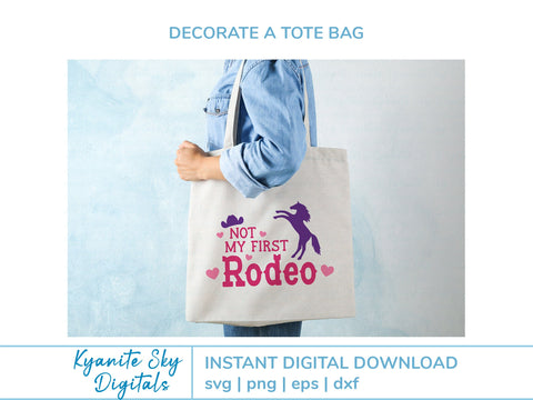 Not My First Rodeo SVG western quote with horse and hearts SVG Kyanite Sky Digitals 