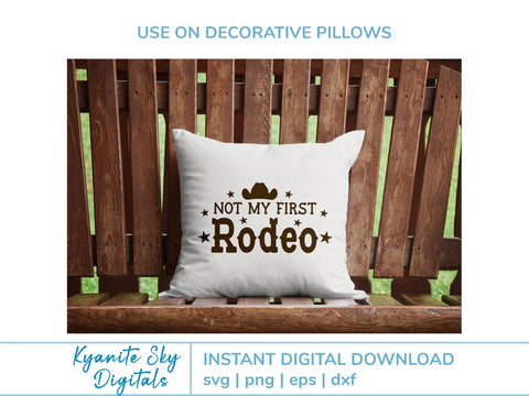 Not My First Rodeo SVG western quote with stars and cowboy hat SVG Kyanite Sky Digitals 