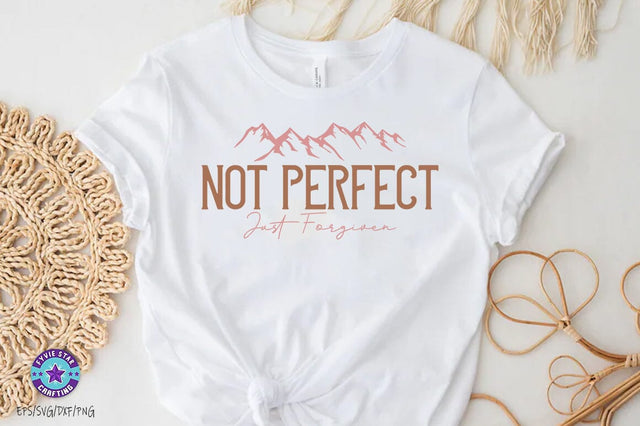 Not perfect just forgiven, Christian SVG PNG, Christian Quote SVG FiveStarCrafting 
