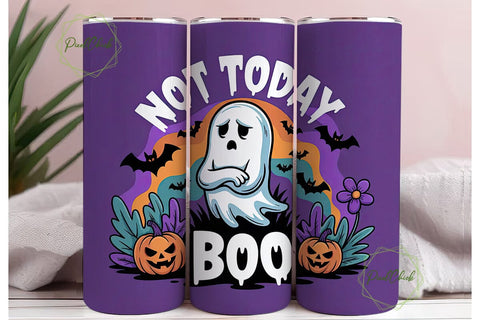 Not Today Boo Ghost 20oz Tumbler Wrap Sublimation PixelChick 