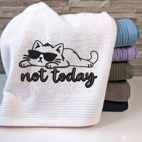Not Today Cat Embroidery Design – Funny Lazy Cat Sunglasses Cute Cat Machine Embroidery File Embroidery/Applique DESIGNS PatternFeed8 