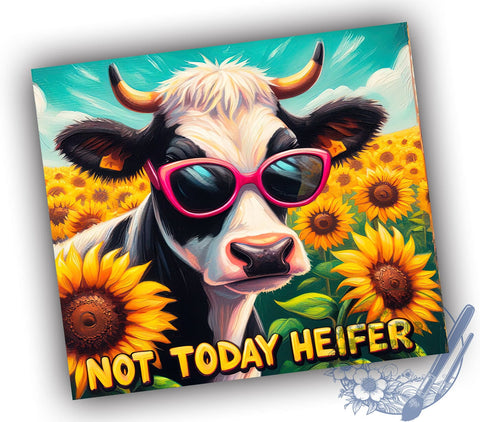 Not Today Heifer, Sarcastic Cow Tumbler, Dairy Cow Design, Funny Cow Wrap, 20oz Tumbler, Sublimation PNG, Farmhouse Decor Sublimation ToriDesigns 