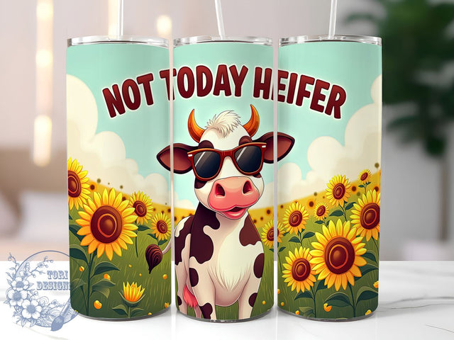 Not Today Heifer, Sarcastic Cow Tumbler, Dairy Cow Design, Funny Cow Wrap, 20oz Tumbler, Sublimation PNG, Farmhouse Decor Sublimation ToriDesigns 