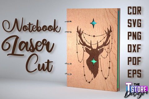 Notebook Cover Laser Cut Design Bundle | Notebook Cover Design | CNC File SVG The T Store Design 