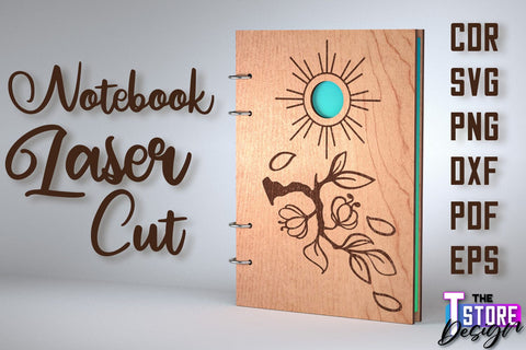 Notebook Cover Laser Cut Design Bundle | Notebook Cover Design | CNC File SVG The T Store Design 