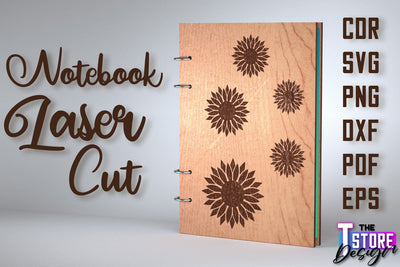 Notebook Cover Laser Cut Design Bundle | Notebook Cover Design | CNC File SVG The T Store Design 