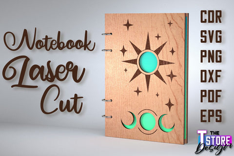 Notebook Cover Laser Cut Design Bundle | Notebook Cover Design | CNC File SVG The T Store Design 