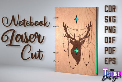 Notebook Cover Laser Cut Design | Notebook Cover Design | CNC File SVG The T Store Design 