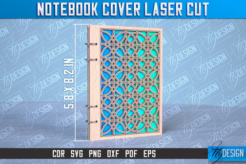 Notebook Cover Laser Cut | Notebook Cover Design | CNC File SVG Fly Design 