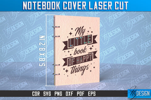 Notebook Cover Laser Cut | Notebook Cover Design | CNC File SVG Fly Design 