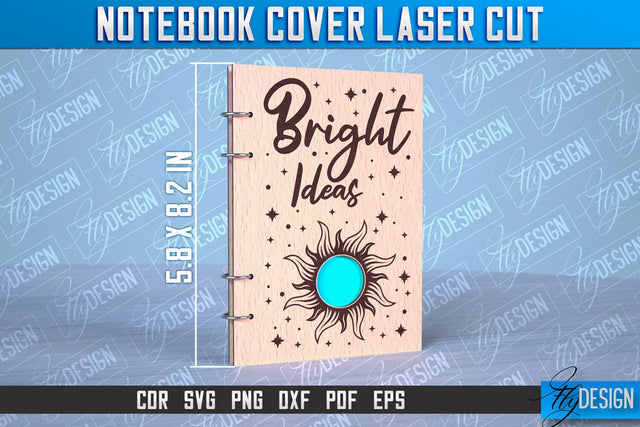 Notebook Cover Laser Cut | Notebook Cover Design | CNC File SVG Fly Design 