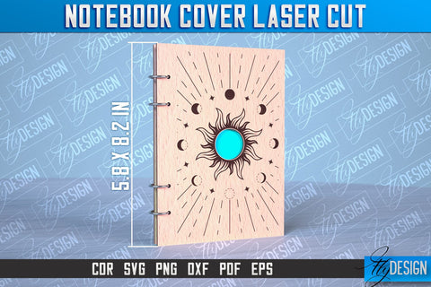 Notebook Cover Laser Cut | Notebook Cover Design | CNC File SVG Fly Design 