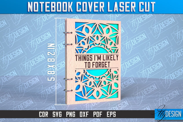 Notebook Cover Laser Cut | Notebook Cover Design | CNC File SVG Fly Design 