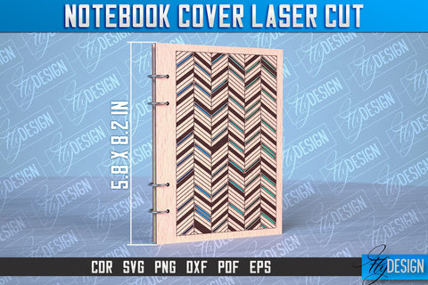 Notebook Cover Laser Cut | Notebook Cover Design | CNC File SVG Fly Design 
