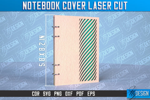 Notebook Cover Laser Cut | Notebook Cover Design | CNC File SVG Fly Design 