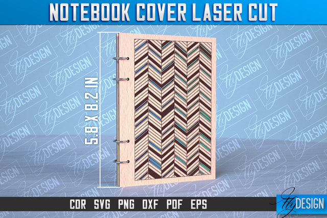 Notebook Cover Laser Cut | Notebook Cover Design | CNC File SVG Fly Design 