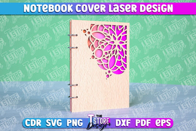 Notebook Cover Laser Cut | Notebook Cover Design | CNC File SVG The T Store Design 
