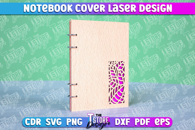 Notebook Cover Laser Cut | Notebook Cover Design | CNC File SVG The T Store Design 