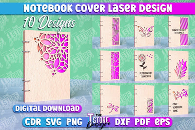 Notebook Cover Laser Cut | Notebook Cover Design | CNC File SVG The T Store Design 