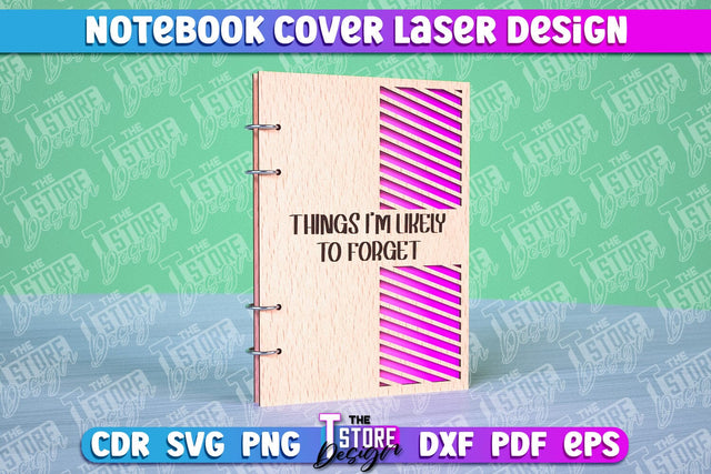 Notebook Cover Laser Cut | Notebook Cover Design | CNC File SVG The T Store Design 