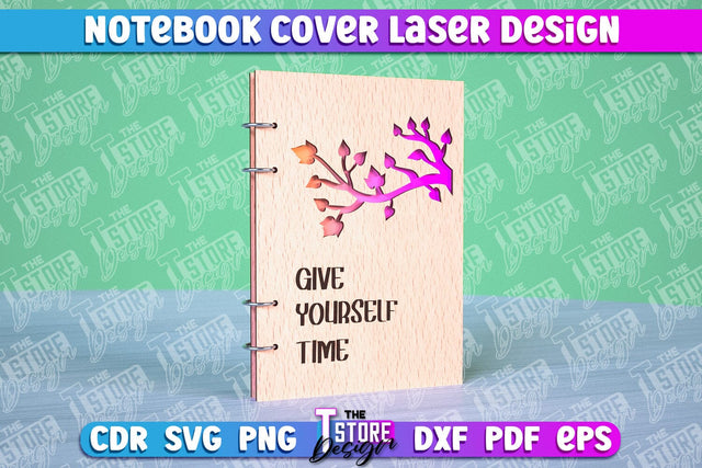 Notebook Cover Laser Cut | Notebook Cover Design | CNC File SVG The T Store Design 