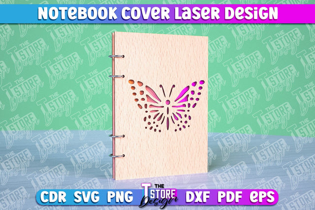 Notebook Cover Laser Cut | Notebook Cover Design | CNC File SVG The T Store Design 