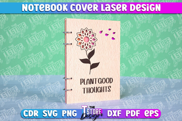 Notebook Cover Laser Cut | Notebook Cover Design | CNC File SVG The T Store Design 