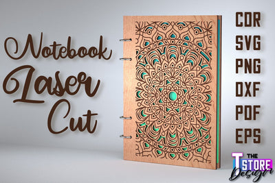 Notebook Cover Laser Cut | Notebook Cover Design | CNC File SVG The T Store Design 