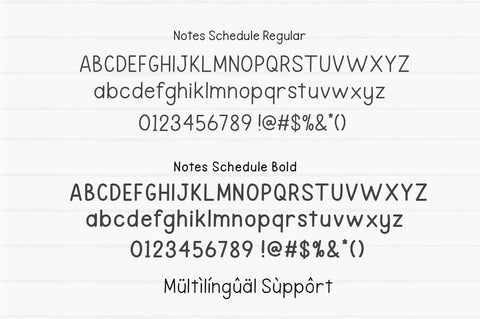 Notes Schedule Font Manjali_Studio 