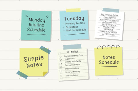 Notes Schedule Font Manjali_Studio 