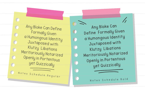 Notes Schedule Font Manjali_Studio 