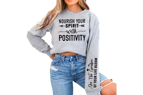 Nourish your spirit with positivity Sleeve SVG Design, Inspirational sleeve SVG, Motivational Sleeve SVG Design, Positive Sleeve SVG SVG Regulrcrative 