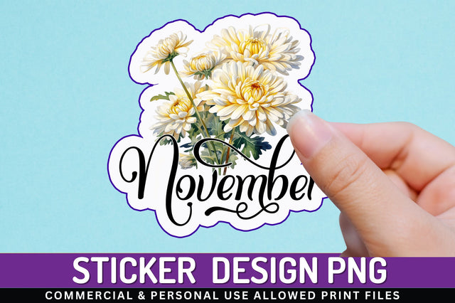 November Sticker Design Sublimation Regulrcrative 