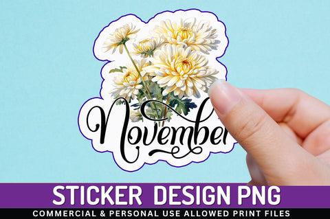 November Sticker Design Sublimation Regulrcrative 