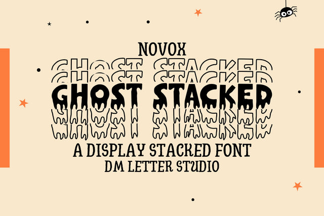 Novox Ghost Stacked Font Dm Letter Studio 