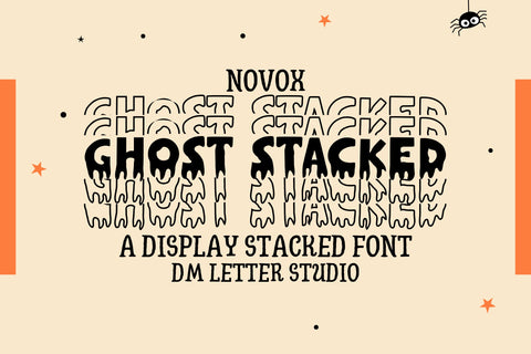 Novox Ghost Stacked Font Dm Letter Studio 