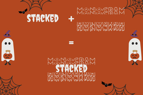 Novox Ghost Stacked Monogram Font Dm Letter Studio 