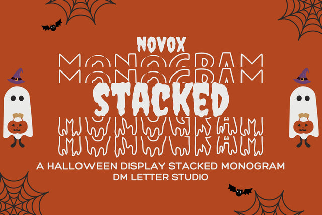 Novox Ghost Stacked Monogram Font Dm Letter Studio 